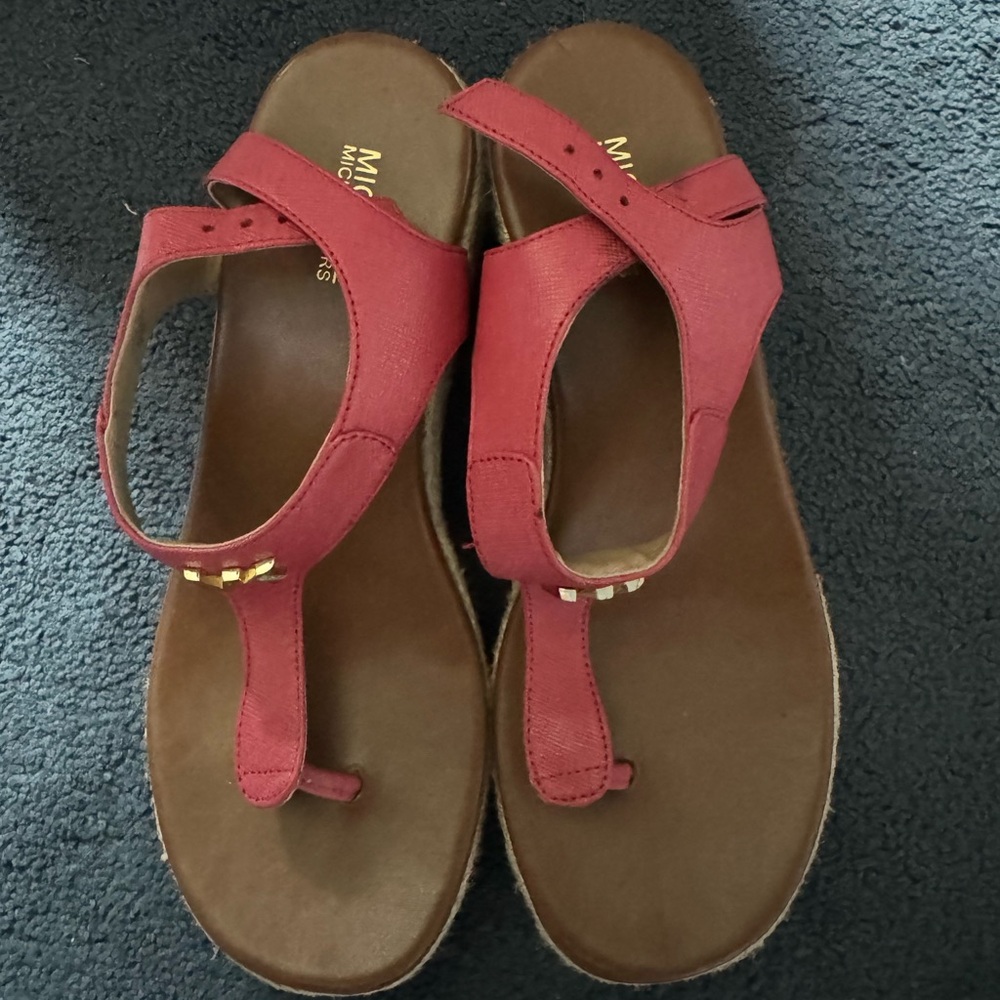 Laney Saffiano Leather Espadrille Wedge Sandal